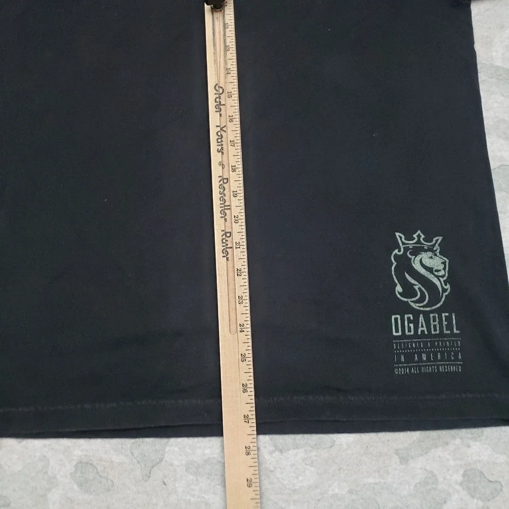 Ogabel Shirt Mens Large‎ Black Short Sleeve Snake